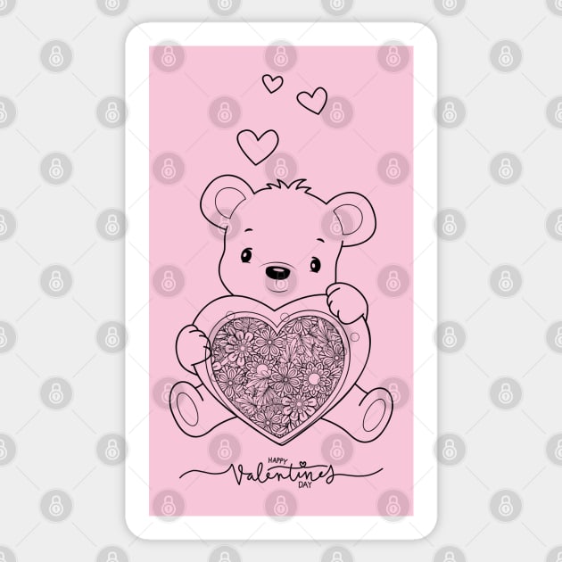 HAPPY VALENTINE´S DAY TEDDY BEAR AND HEARTS Sticker by DAZu